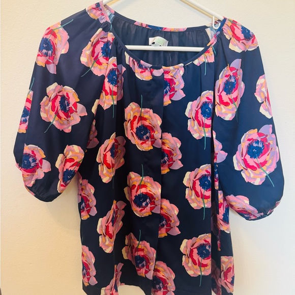 Jade Tops - Floral Women's Top - Navy and Pink